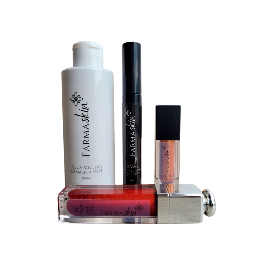 Kit MakeUp Gloss Vermelho Farmaskin